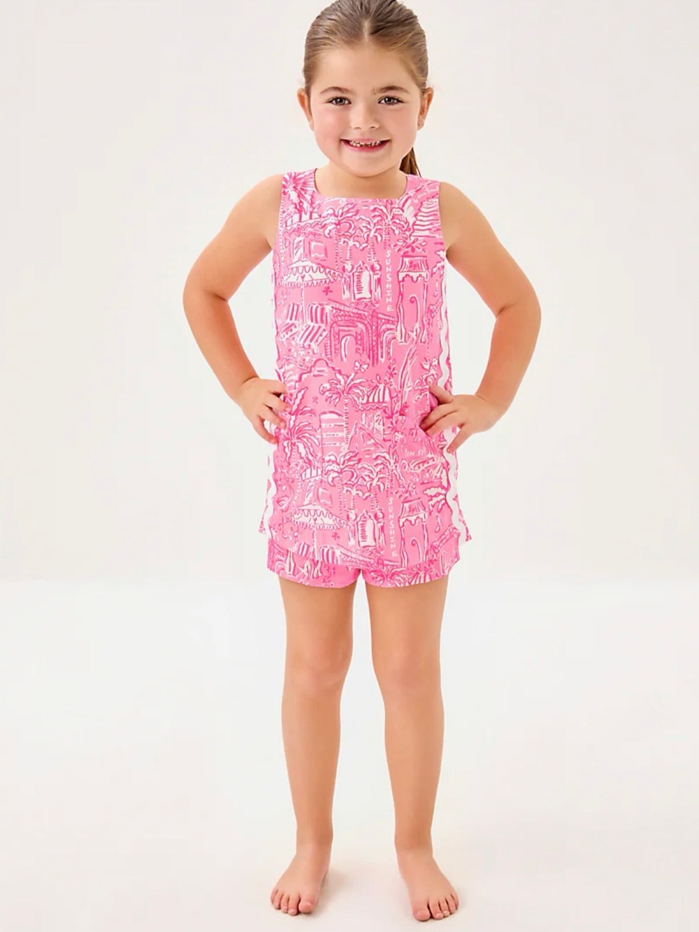 Lilly Pulitzer MINI ROMEY SHIFT SET, CONCH SHELL PINK PENNYS PLAYGROUND